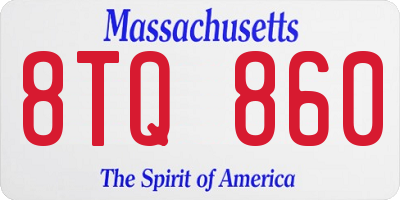 MA license plate 8TQ860