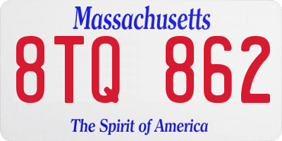 MA license plate 8TQ862