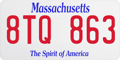 MA license plate 8TQ863