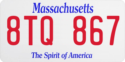MA license plate 8TQ867