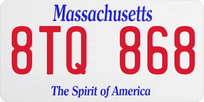 MA license plate 8TQ868