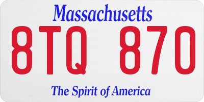 MA license plate 8TQ870
