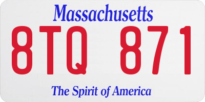 MA license plate 8TQ871