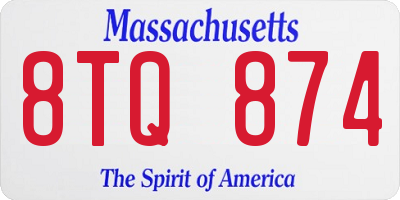 MA license plate 8TQ874