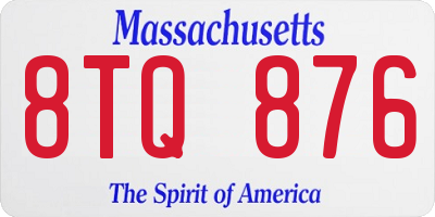 MA license plate 8TQ876
