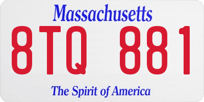 MA license plate 8TQ881