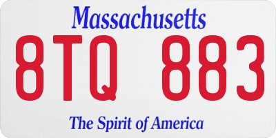 MA license plate 8TQ883