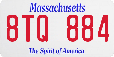 MA license plate 8TQ884