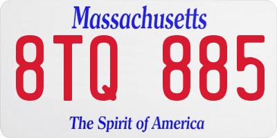 MA license plate 8TQ885