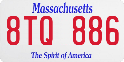 MA license plate 8TQ886