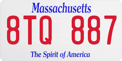 MA license plate 8TQ887