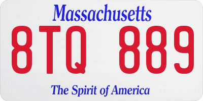 MA license plate 8TQ889