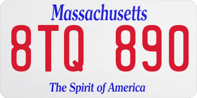 MA license plate 8TQ890