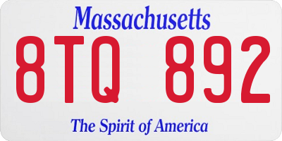 MA license plate 8TQ892
