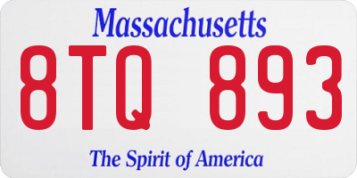 MA license plate 8TQ893