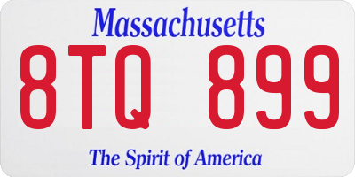 MA license plate 8TQ899