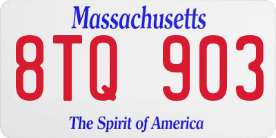 MA license plate 8TQ903
