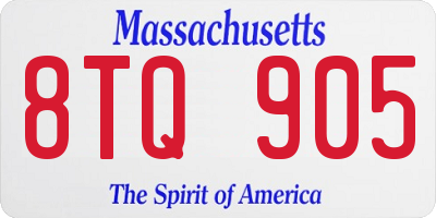 MA license plate 8TQ905