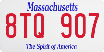 MA license plate 8TQ907
