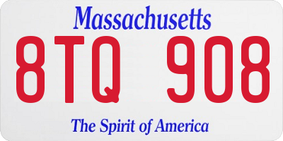 MA license plate 8TQ908