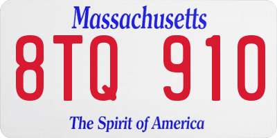MA license plate 8TQ910