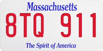 MA license plate 8TQ911