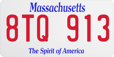 MA license plate 8TQ913