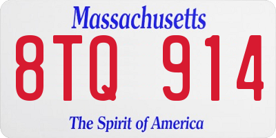 MA license plate 8TQ914