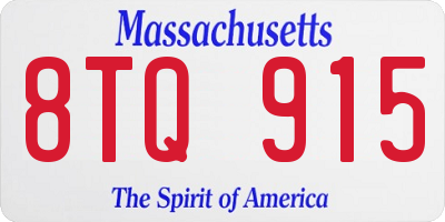 MA license plate 8TQ915
