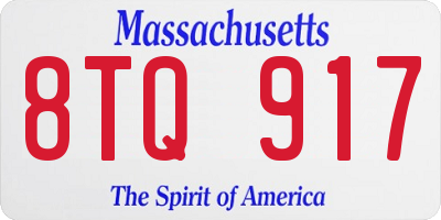 MA license plate 8TQ917