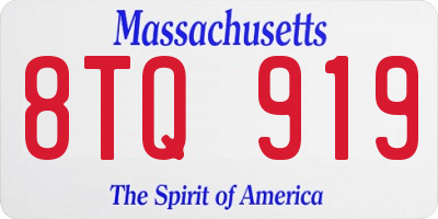 MA license plate 8TQ919