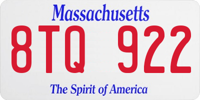 MA license plate 8TQ922