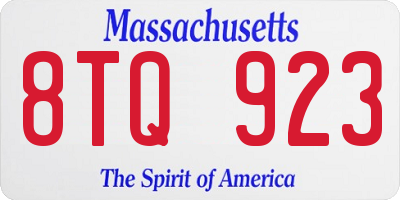 MA license plate 8TQ923