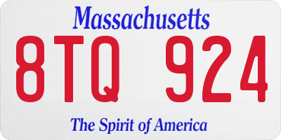 MA license plate 8TQ924