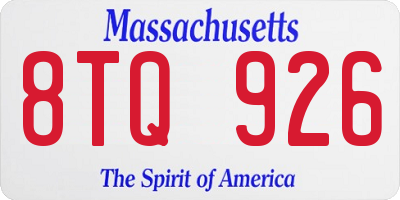 MA license plate 8TQ926