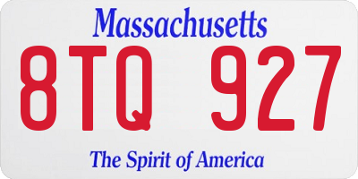 MA license plate 8TQ927