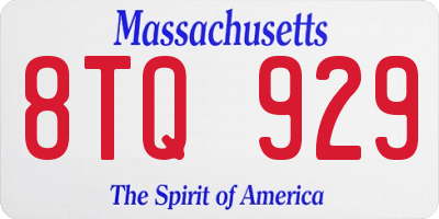 MA license plate 8TQ929