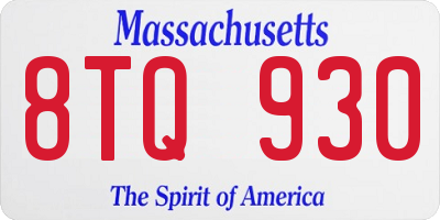 MA license plate 8TQ930