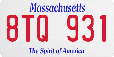 MA license plate 8TQ931