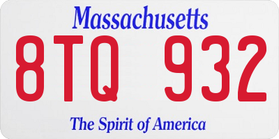 MA license plate 8TQ932