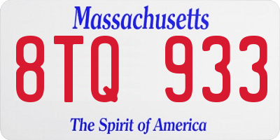 MA license plate 8TQ933