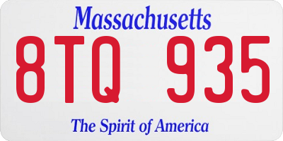 MA license plate 8TQ935