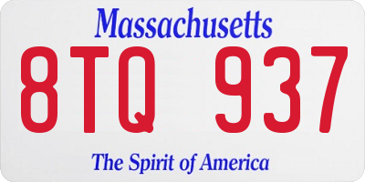 MA license plate 8TQ937