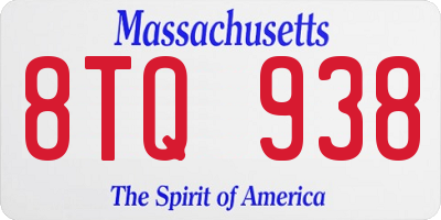 MA license plate 8TQ938