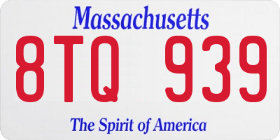 MA license plate 8TQ939