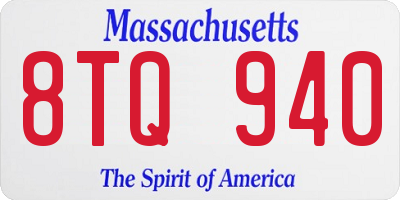 MA license plate 8TQ940