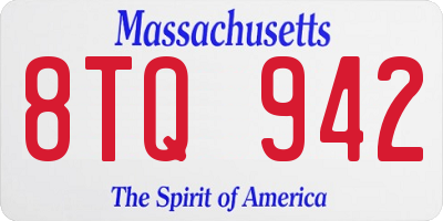 MA license plate 8TQ942