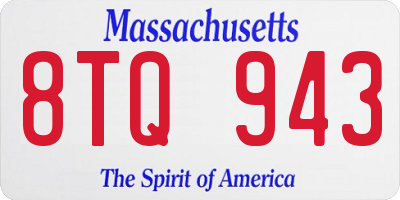 MA license plate 8TQ943