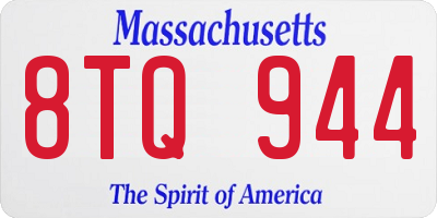 MA license plate 8TQ944