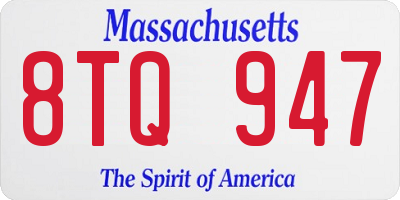 MA license plate 8TQ947